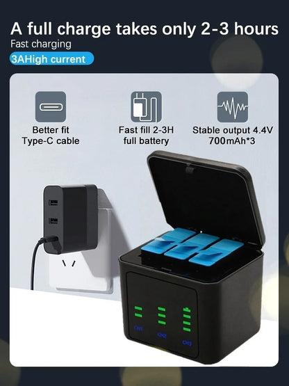 2000mAh Battery For GoPro Hero 11 10 9 Li-ion Battery Pack Motion Camera Battery Storage for GoPro Hero9 Rechargeable Batteries