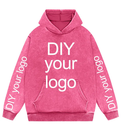 Washed Retro Hoodies 5 Colors 100%Cotton Hoody Customized Personalized Pattern Customization Pullover Team Logo Company Logo