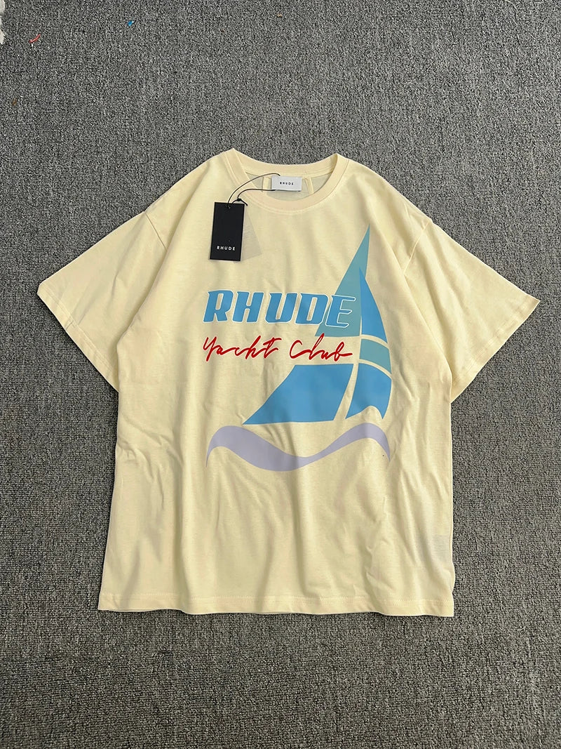 New Arrival RHUDE Print Casual Shorts Loose Street Shorts with Pockets Men's High Quality Shorts