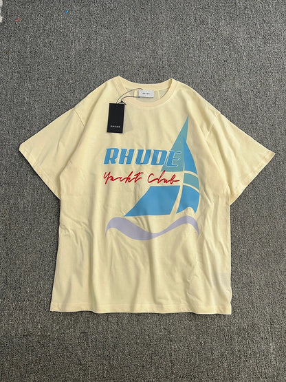 New Arrival RHUDE Print Casual Shorts Loose Street Shorts with Pockets Men's High Quality Shorts
