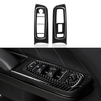 For Chrysler 300 (2011-2014) Car Center Console Gear Shift Panel Steering Wheel Cover Carbon Fiber Interior Sticker Accessories