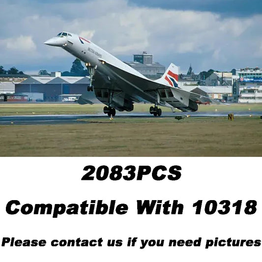 NEW 2083Pcs Concorde Airbus Building Blocks 10138 Supersonic Airliner Concorde Passenger Plane Model Bricks Toys Kids Boys Gifts