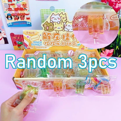 Mini Crystal Popsicle Squishy Ice Cream Stress Relief Toy, Squeezable, Venting, Relieve Anxiety Stress Relief Vent Toys Gift