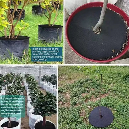 5Pcs Non-Woven Tree Mulch Ring Weed Control Mat Landscape Fabric Anti-Grass Root Protector Barrier Garden Plant Cover 15-82cm