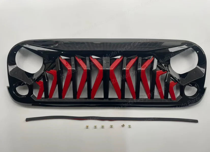 Shark Style for Jeep Wrangler JK 2008-2017 4x4 Front Bumper Grilles Offroad Racing Grills Air Vent Cover Trim Body Kit Auto Part