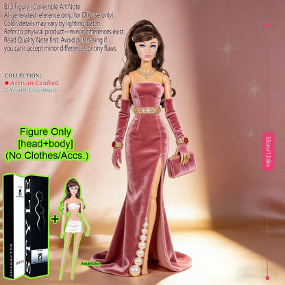 12.6 Inch 1/6 Fashion BJD MJD Supermodel Doll Ball Jointed Posable Collectible Realistic Hair NoClothes