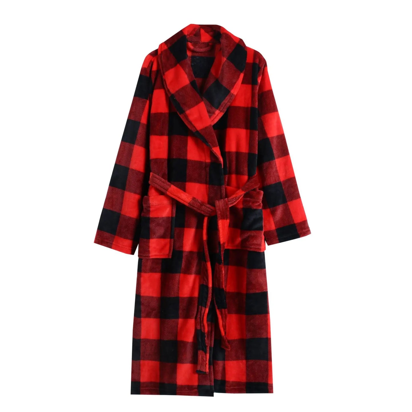 ex Thi Coral Fce Robe Long Flannel Pajamas Autumn Winter Home Clothes Air Conditioning Morning Gown Couple Pyjamas