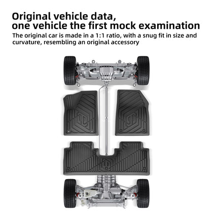 for Leapmotor B10 2025 2026 Car Floor Mats Cargo Liner Trunk Pad TPE 3D Foot Mat Left Hand Drive Waterproof All Weather BLACK
