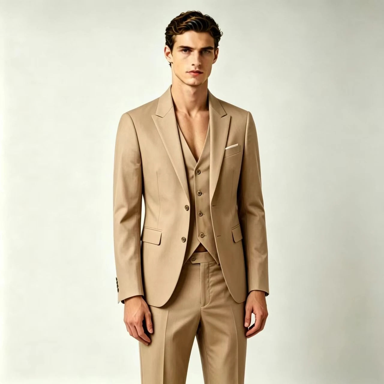 Men's Suit Lightweight Wedding Eegant 2 Piece Set Solid Color Formal Business Blazer Pants Classic Tuxedo for Party Groomsmen