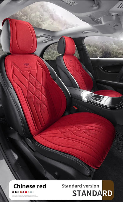Perforated Suede Seat Cover Universal Four Seasons Cars Seats Covers Breathable Seat Non-slip Luxury Car Rams Latex Seat Cover