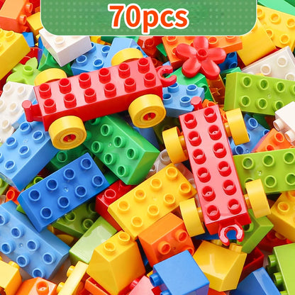 70/200pcs DIY Toys Large Partical Creative Building Block Basic Brick Educational Assembled Puzzle Fit Legoeds Gift for Kids