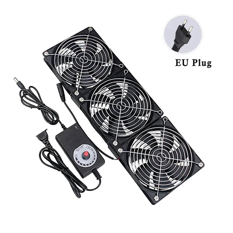 12cm 3000RPM Exhaust and Cooling Fan with 3V to 12V Controller for BTC Miner PC Chassis Workstation Cabinet Server Radiator