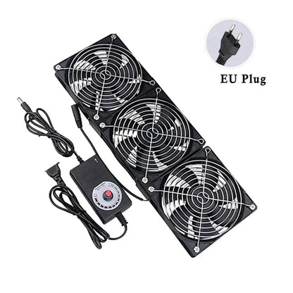12cm 3000RPM Exhaust and Cooling Fan with 3V to 12V Controller for BTC Miner PC Chassis Workstation Cabinet Server Radiator