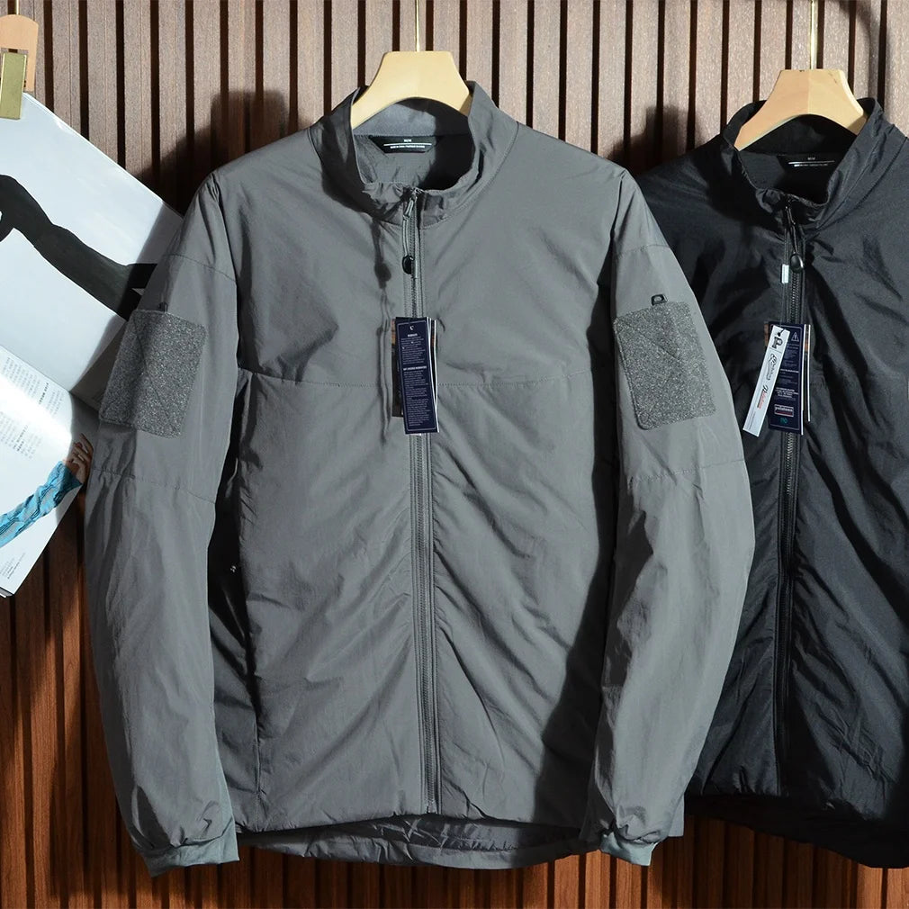 Men's Outdoor Tactical Lightweight Breathable Windproof Waterproof Warm Stand Collar Cotton Jacket Casual Fashion Urban Style