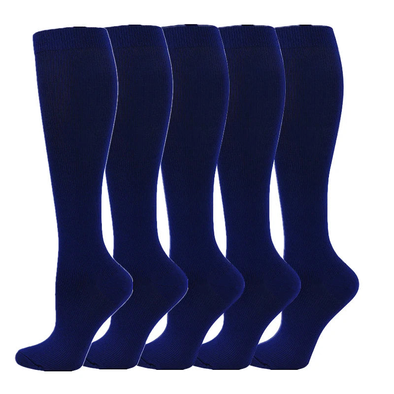 3/6/7 Pairs Compression Socks Women Medical Edema Running Socks Men Knee Length Cycling Socks  Football Basketball Outdoor trave
