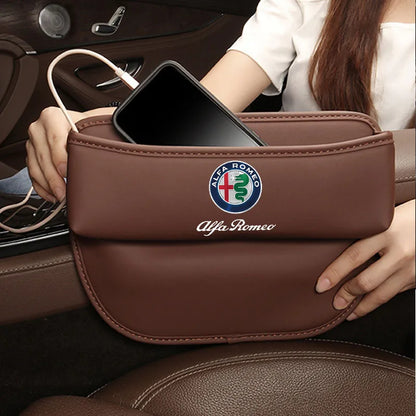 Car Storage bag Leather Seat Gap Storage Box For Alfa Romeo STELVIO Giulia 159 Giulietta 147 Mito 156 MTO Sportiva Accessories