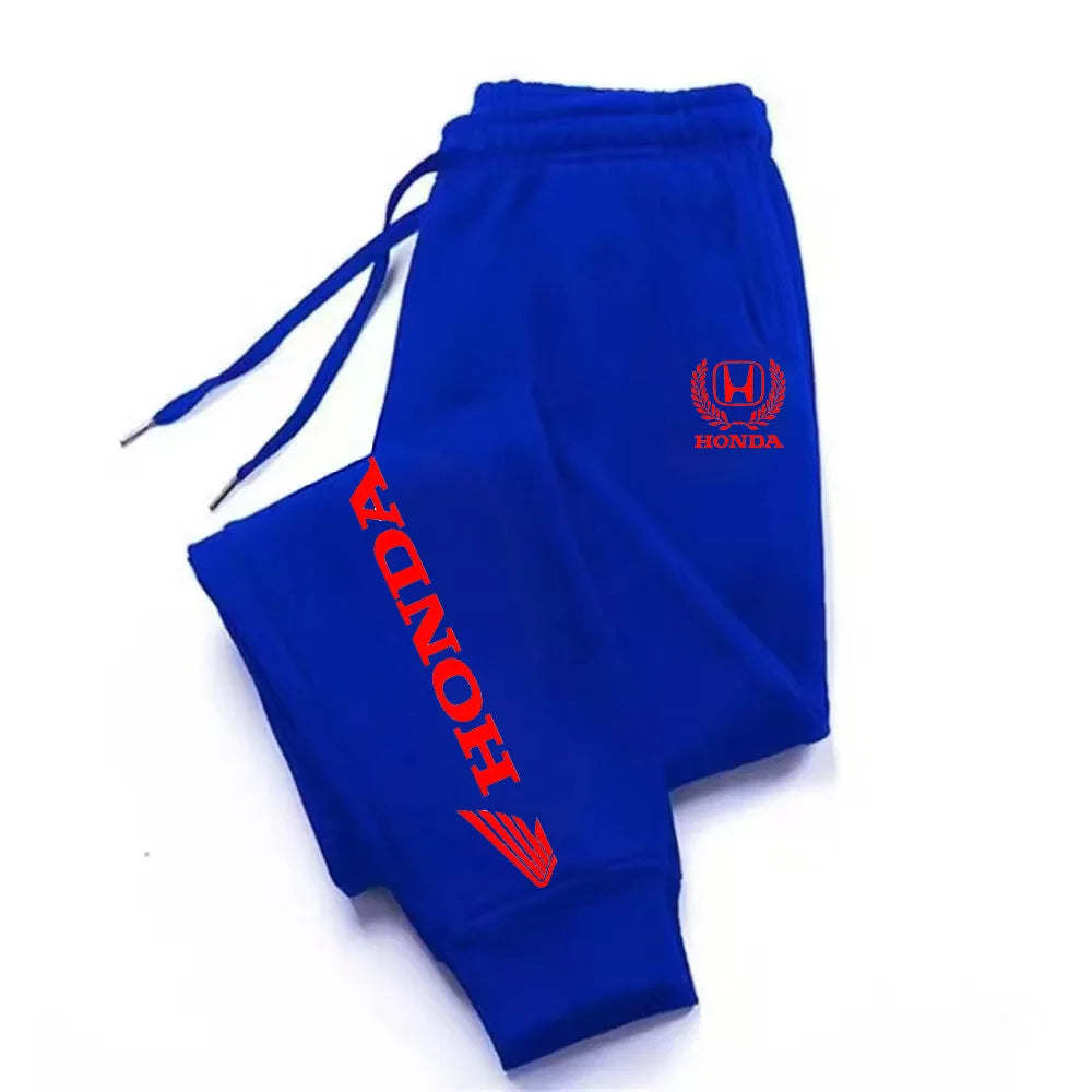 New Honda Autumn and Winter Casual Fashion Cotton Sports Pants Men's Running Fitness Pants Solid Color Pants Sanitary Pants