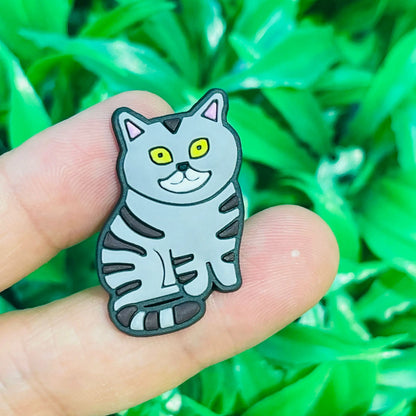 New 1-13pcs Cute Animal Black Cat PVC Garden Shoe Charms Sandal Buckle Boys Girls Cartoon Hole Slipper Accessories DIY Backpack