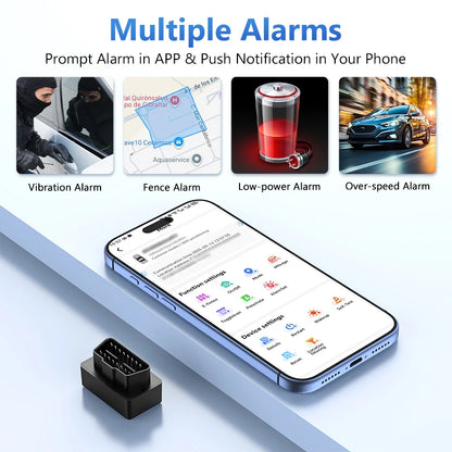 4G Mini OBD Car Tracker Builtin Battery Plug Play OBD II Car GPS Tracker Auto Truck Car Anti-Theft Vibration Alarm Free APP