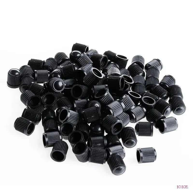 4-1000Pcs Car Tire Valve Plastic Black Bike Tyre Valve Caps with O Rubber Ring Covers Dome Shape Dust for Car Motorcycles