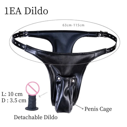 Erotic Bondage Harness Panties with No Vibration Silicone Dildo Vaginal Anal Plug for Women Intimate Strap-on Chastity Pants