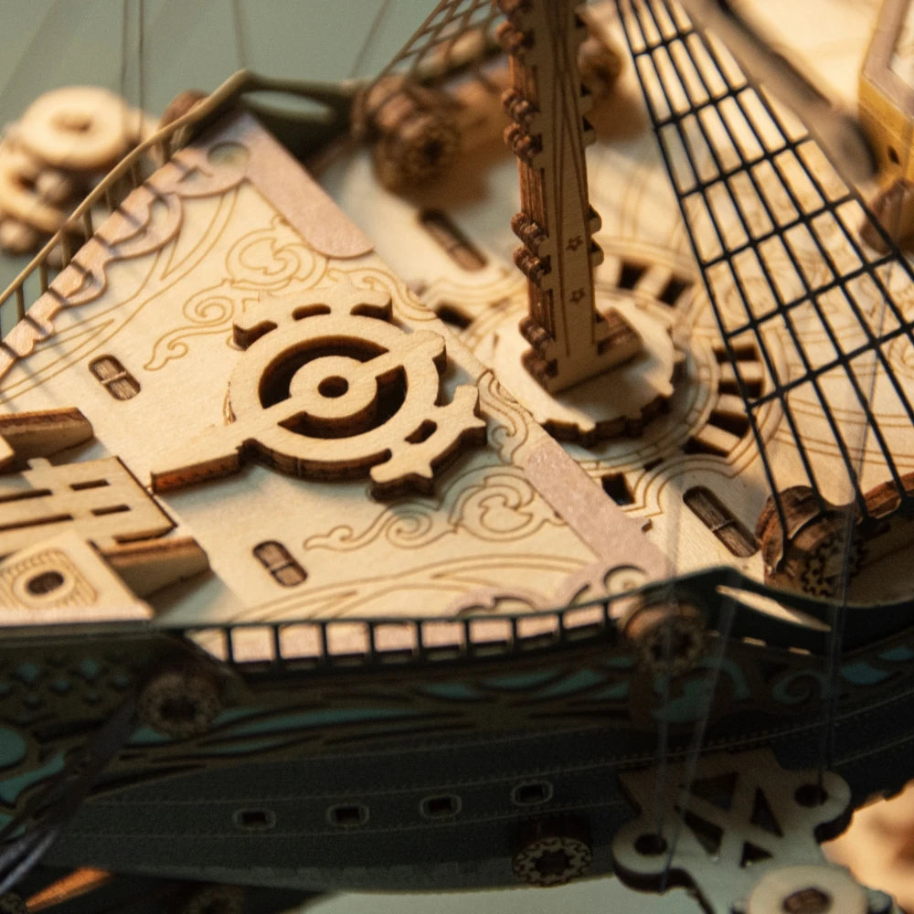 3D Wooden Sets For Adults And Children, Steampunk Mystery Future Pirate Ship DIY Assembled Toys Creative Decorations Birthda