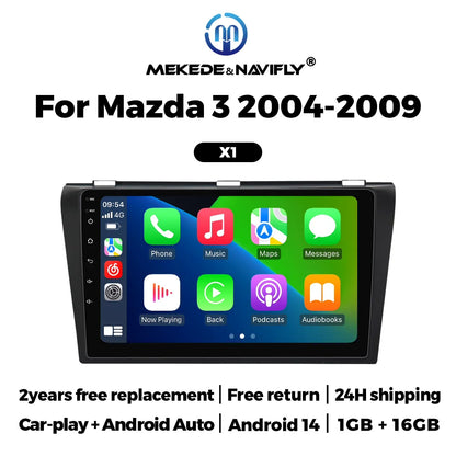 MEKEDE Android 14 IPS Screen Car Radio For Mazda 3 2004-2009 Wireless Carplay GPS Multimedia Player Audio Stereo DVD Head Unit