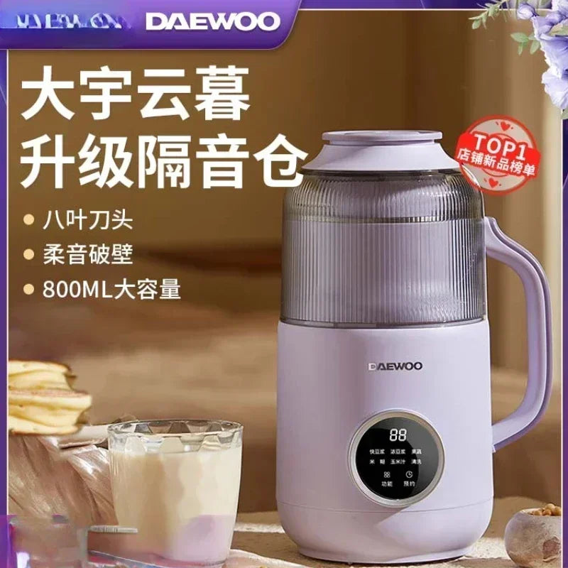220V Daewoo Wall Breaking Machine Household Full-automatic Small Soybean Milk  Quiet Bin Cooking Machine Soy Milk Maker BDC