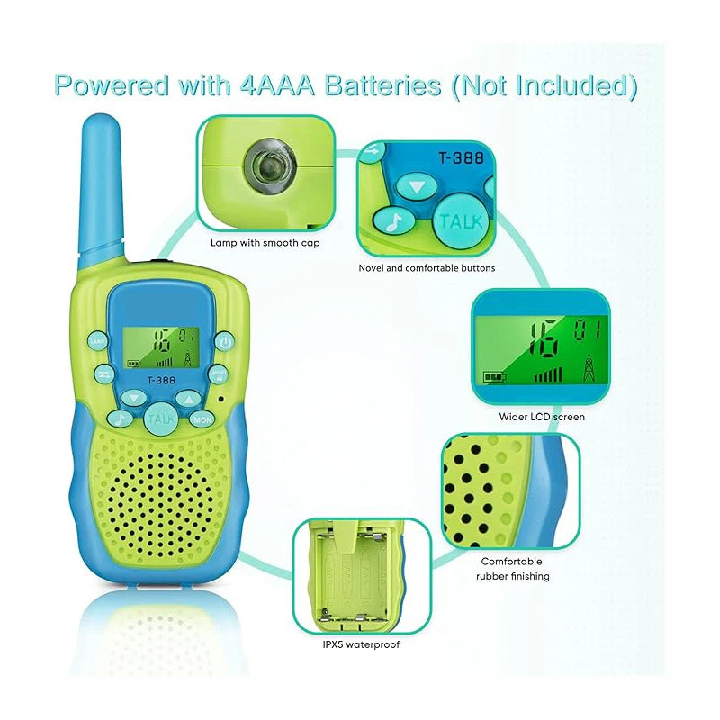 Obuby Toys for 3-12 Year Old Boys Walkie Talkies for Kids Gifts Toys with Backlit LCD Flashlight 3 KMs Outside Hiking Camping