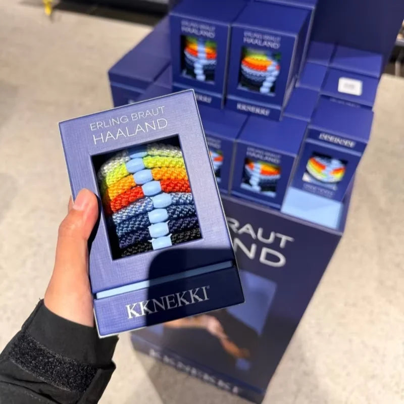 Genuine Kknekki Limited Edition Erling Haaland Signature Hair Ties 8-Piece Gift Box Fashionable Peripheral Hair Cords As Gifts