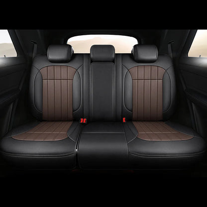 For Tesla Model Y 2020 2021 2022 2023 2024 2025 PU Leather Custom Car Seat Covers Full Set Interior Protector Accessories