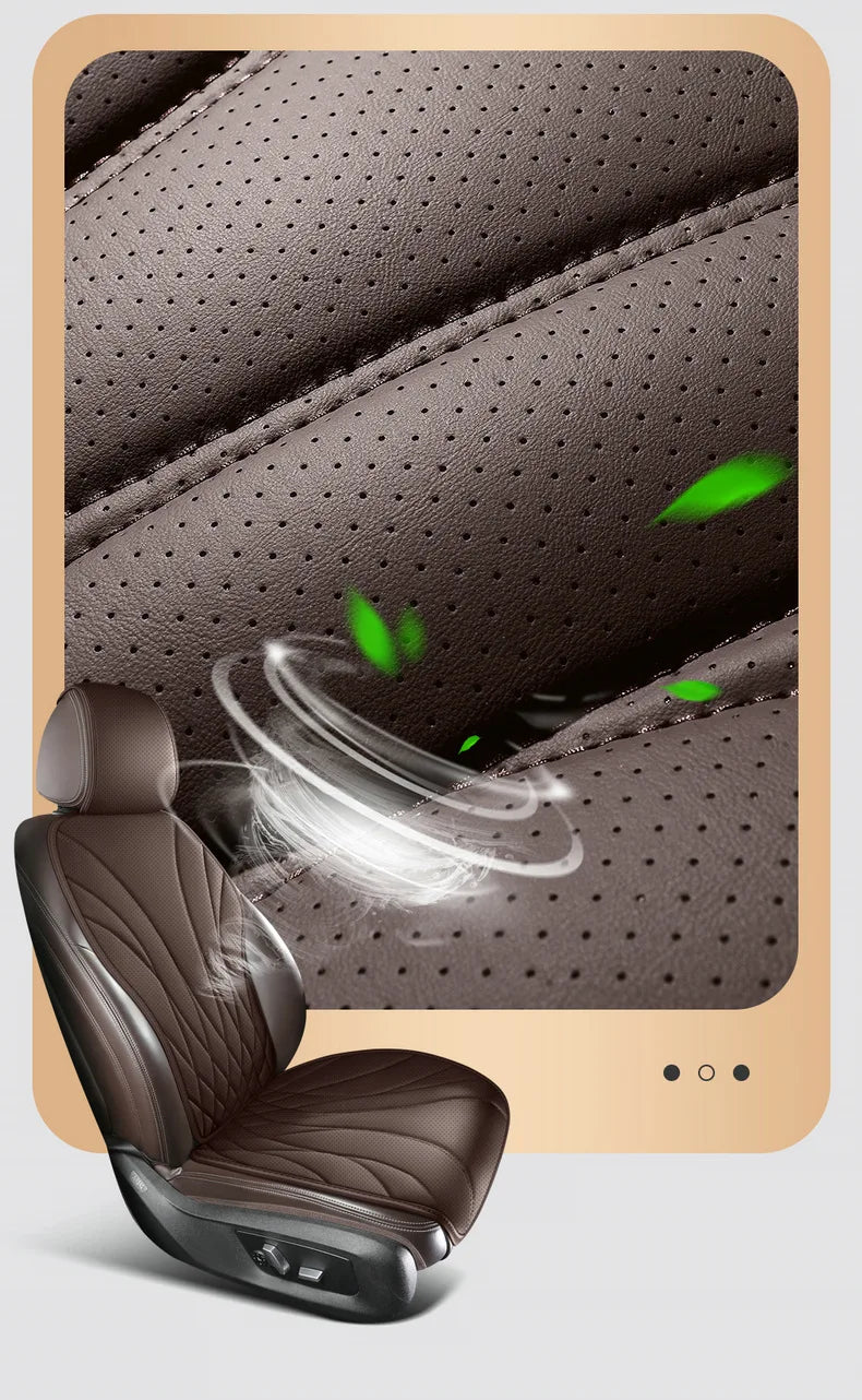 Sporty Universal Car Seat Cover Four Season Auto Perforated Leather Breathable Anti-Slip Covers Cushion SUV Car Seat Protection