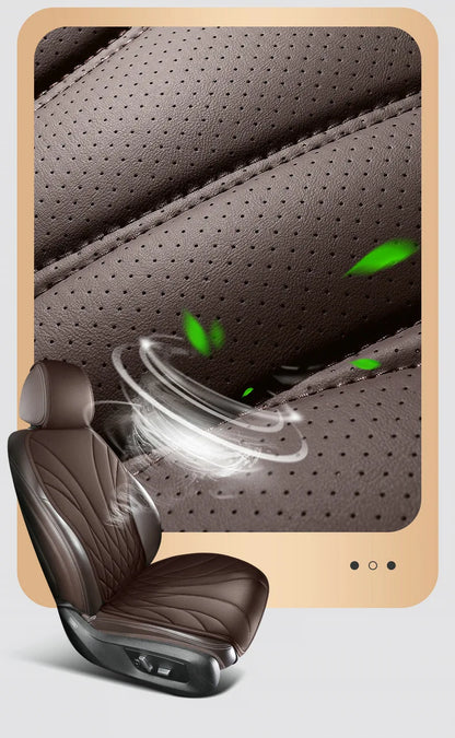 Sporty Universal Car Seat Cover Four Season Auto Perforated Leather Breathable Anti-Slip Covers Cushion SUV Car Seat Protection