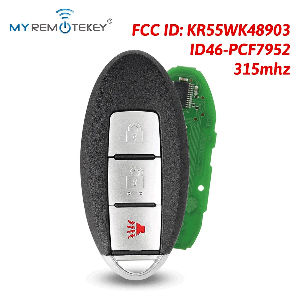 MYREMOTEKEY KR55WK49622 Smart Key 3 Button keyless go for Nissan 370Z key 2009 -2019 315mhz ID46-PCF7952 chip