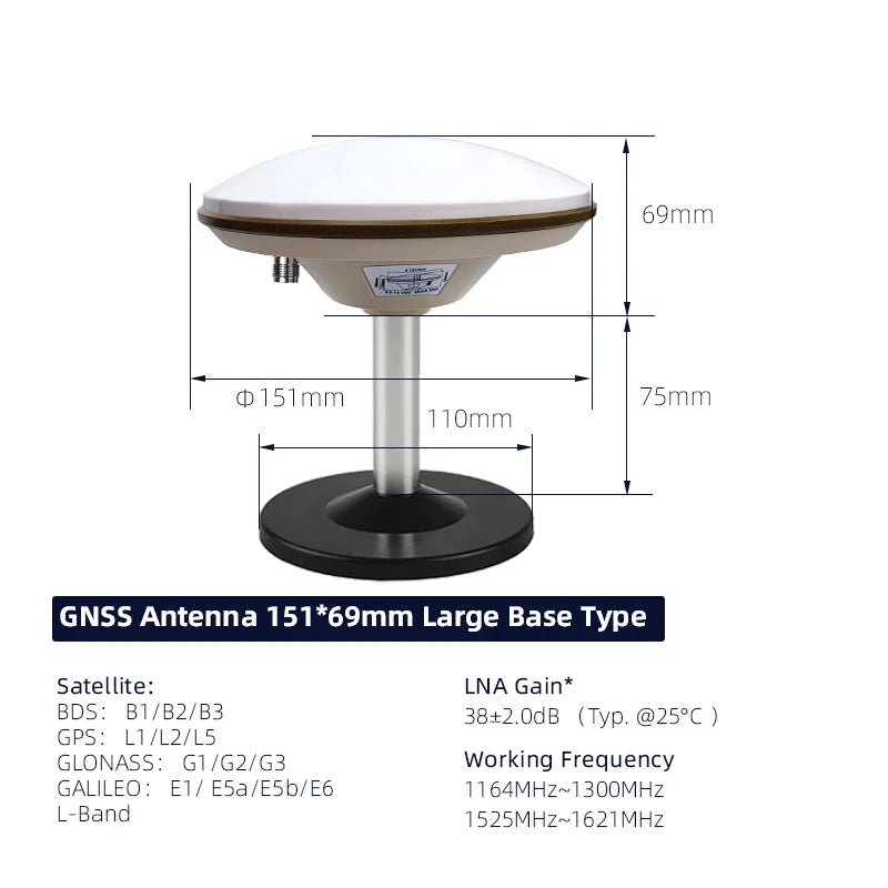 HONGXIN Full-Band RTK GNSS Antenna, High-Precision Multi-Constellation GPS for Surveying & Mapping, SMA/TNC Connector