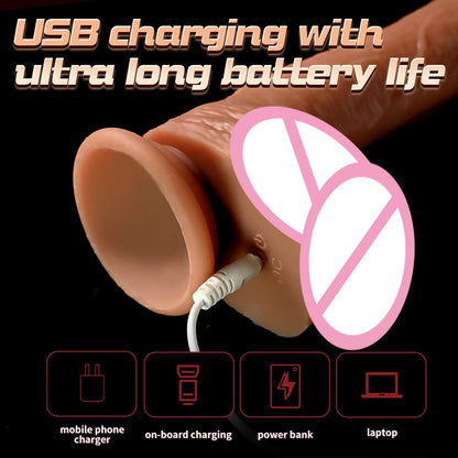 Female Realistic Dildo Vibrator Soft Silicone Heating Big Dick Vagina Anal Massager G-spot Masturbation Sex Toys For Women 18+