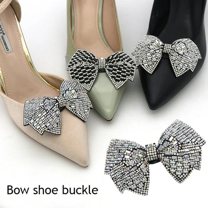 1PC Shiny Bows Shoes Decoration Clips Wedding Shoes High Heel Rhinestone Charm Buckle Clips Detachable Bride Shoes Accessories