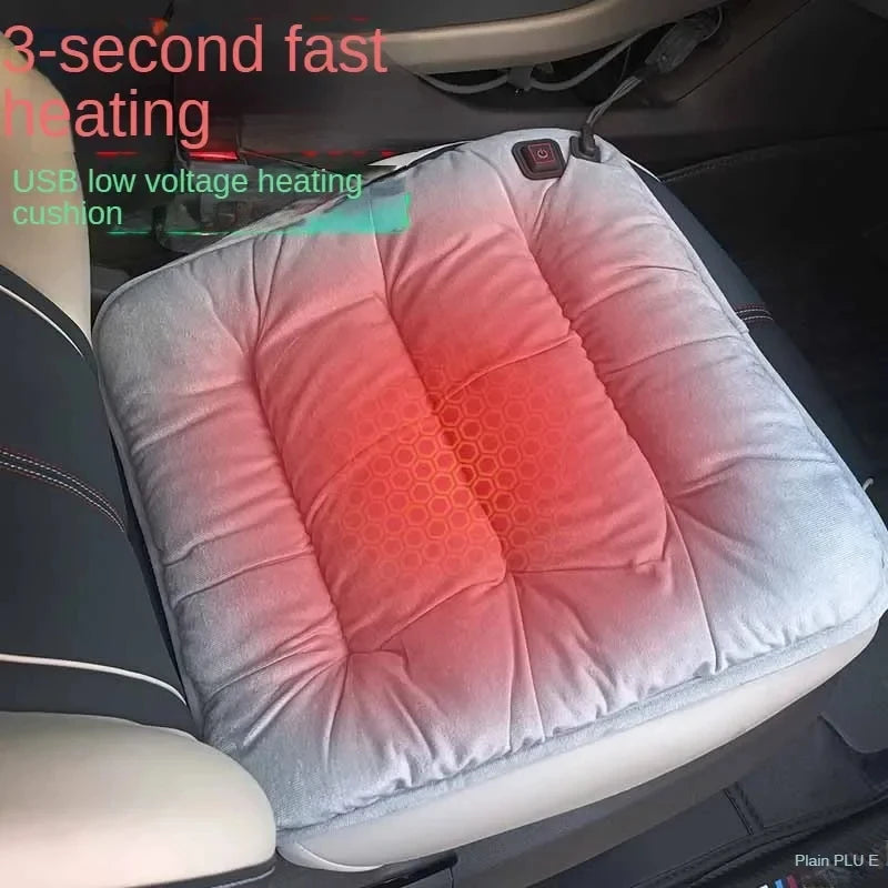 Adjustable Temperature Graphene Seat Cushion Car Winter Plush Seat Cushion 12V Universal Warm USB Electric Heating Seat Cushion