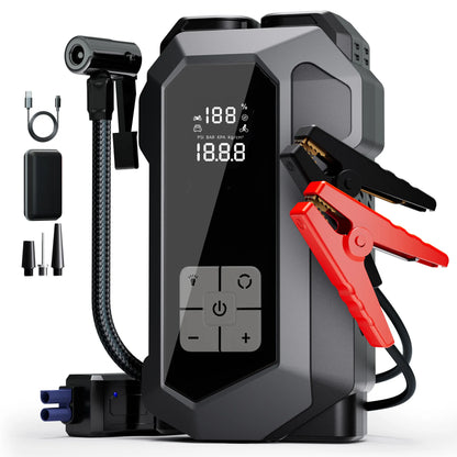 Jump Starter Power Supply Wireless Tire Air Pump Integrated Machine Electric Ignition Artifact Equipped with USB Port LED Light