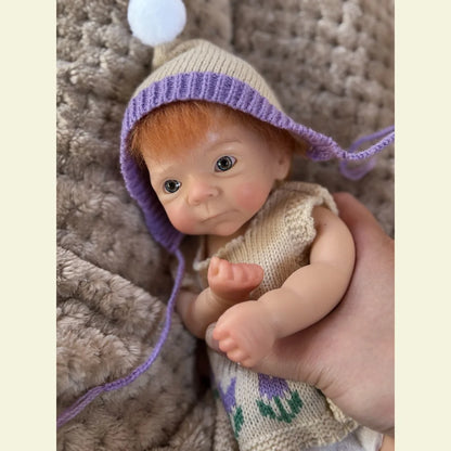 26cm Washable Open Eyes Whole Body Silicone Reborn Girl Doll With Rooted Hair Lifelike Newborn Doll With Painted Skin