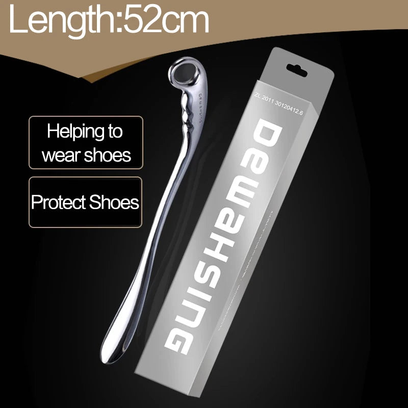 New 52cm Professional Spoon Leather High Heel Shoe Hanging Spoon Length Alloy Metal Shoe Horns For Convenient Wearing Shoes Horn