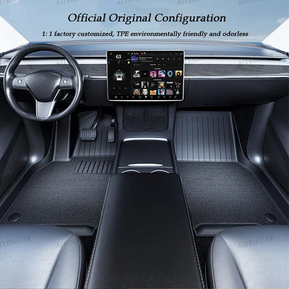 For Tesla New Model Y L Launch Premium / Performance 2026+ TPE Floor Mats Luggage Mat Wear-resistant Foot Pads ModelY Trunk Mats