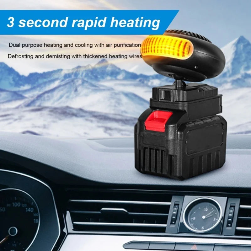 Portable Cordless Heater Fan For Car Defogging Office Indoor Use Battery Powered Quiet Space Warmer