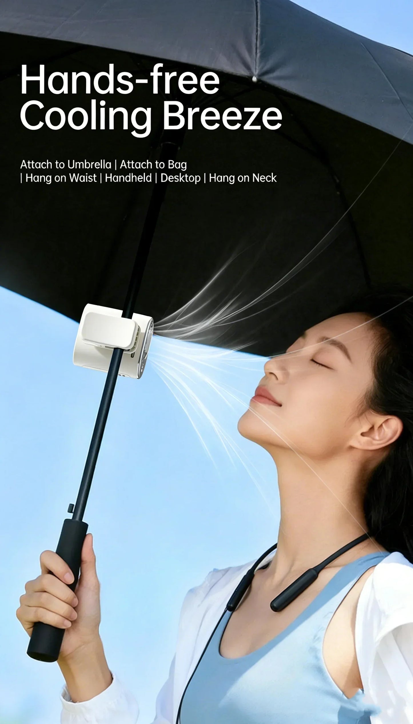 Car Clip on Air Conditioner 199 Speeds Adjustable 360° Rotation Semiconductor Cooling Fan Wide Clamp