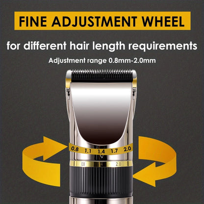 Professional Hair Clipper Ceramic Blade Male Hair Trimmer LED Display Haircut Machine USB charging