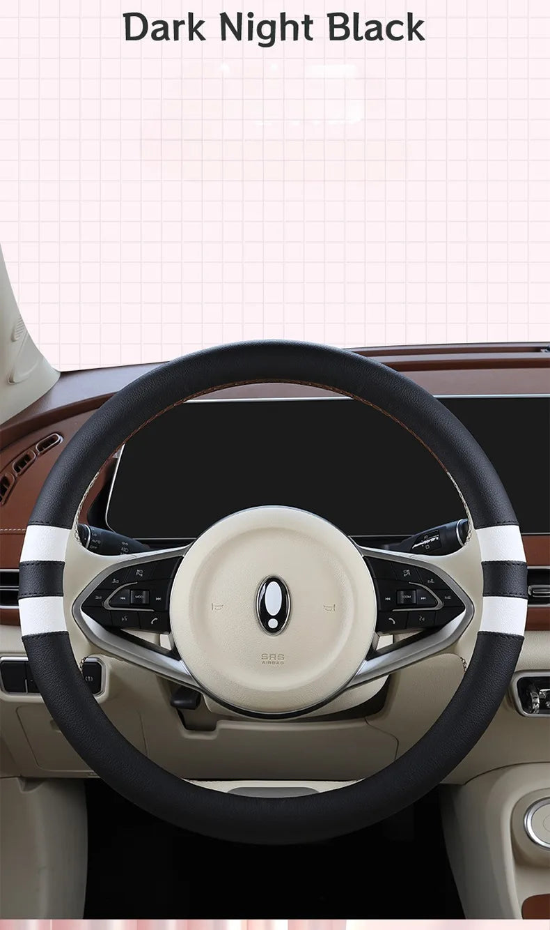 Car Steering Wheel Cover for Women Girls Universal 14.5-15 Inch, Breathable , Non-Slip, Car Interior Accessories for Most Cars