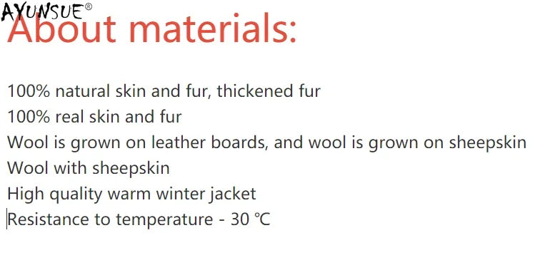AYUNSUE Genuine Leather Jackets Men 2025 Natural Sheepskin Coat Real Fur Double Collar Thick Winter Jacket Men's Fur Jacket Long