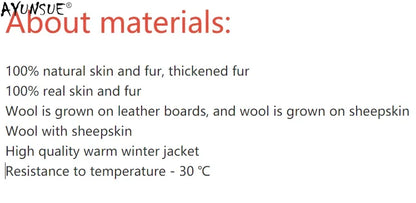 AYUNSUE Genuine Leather Jackets Men 2025 Natural Sheepskin Coat Real Fur Double Collar Thick Winter Jacket Men's Fur Jacket Long