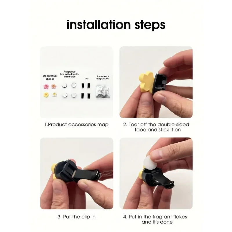 Car Flower Shape Air Conditioning Outlet Perfume Decoration Clip Car Interior Accessories