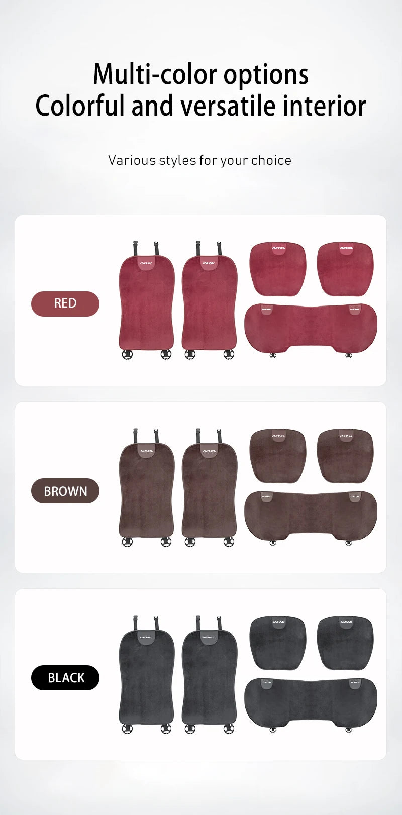 Car Seat Cover Backrest Pad Cushion Plush Interior Accessories For Haval Jolion F7 H9 H6 H2 F7X F7H H8 H3 H4 H1 H5 H7 F5 C30 C50